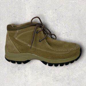 Route 66 Hiking Boots Mens Size 8 Beige Tan‎ Brown Grip Lace Up Loafer Half Boot